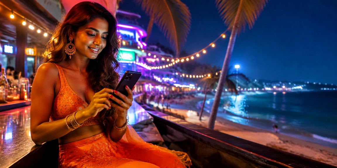 Editing4u VIP enjoying mobile casino games on beach